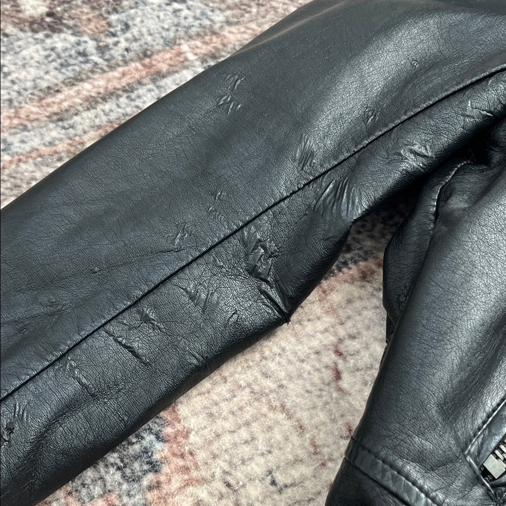 Free People Faux Leather Moto Jacket with Shearling Collar - Picture 2 of 6